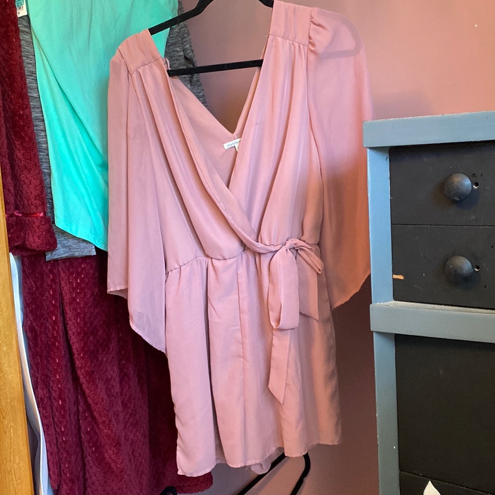 Pink flowy romper
